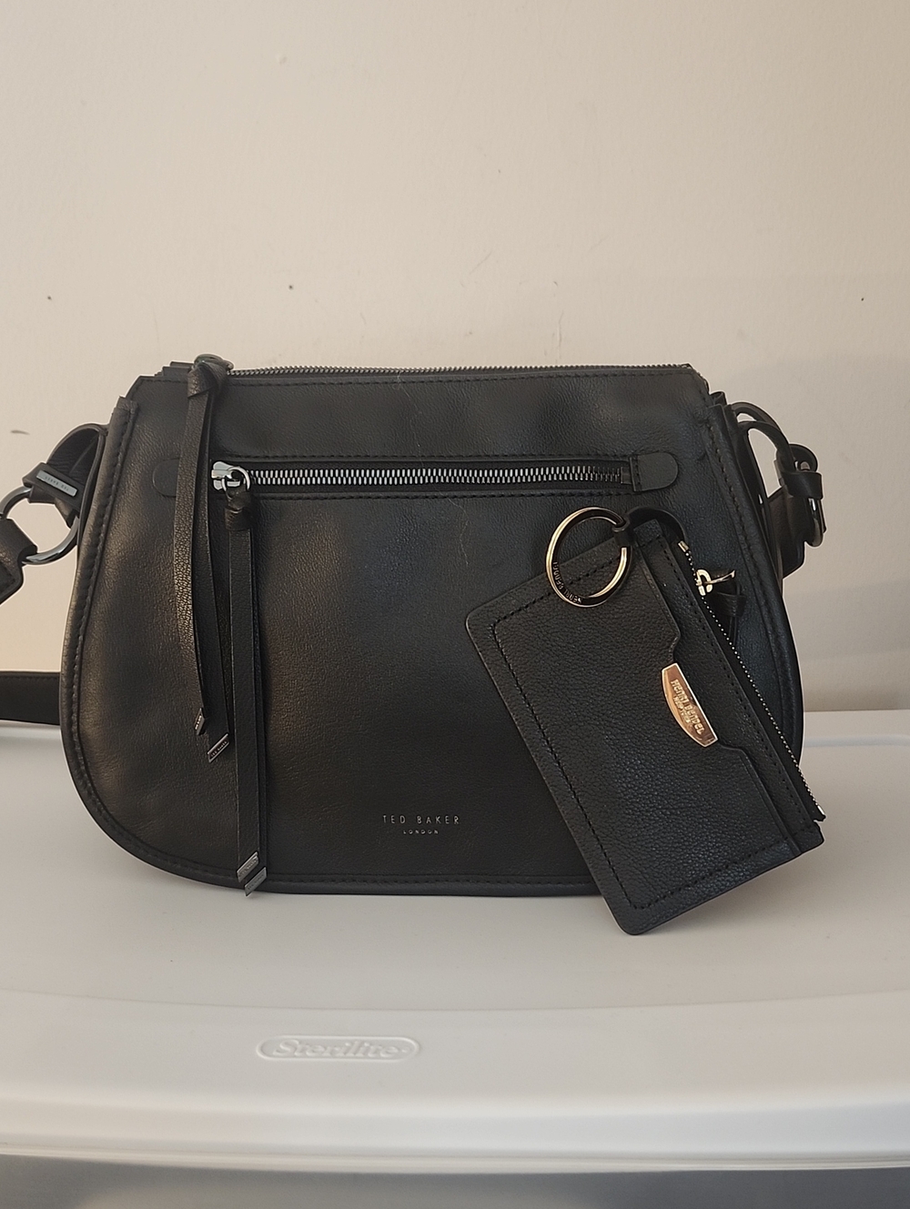 Ted Baker Crossbody/Saddle Bag w/Free Henri Bendel Cardholder/Keychain